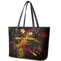 New Caledonia Leather Tote Bag Octopus Plumeria Polynesian Tattoo