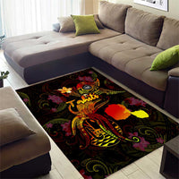 Tahiti French Polynesia Area Rug Octopus Plumeria Polynesian Tattoo