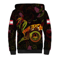 Tahiti French Polynesia Sherpa Hoodie Octopus Plumeria Polynesian Tattoo