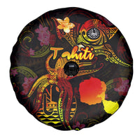 Tahiti French Polynesia Spare Tire Cover Octopus Plumeria Polynesian Tattoo
