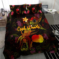 Cook Islands Bedding Set Octopus Plumeria Polynesian Tattoo