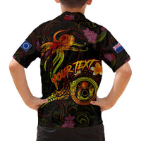 Cook Islands Family Matching Off The Shoulder Long Sleeve Dress and Hawaiian Shirt Octopus Plumeria Polynesian Tattoo DT02 - Polynesian Pride
