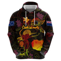 Cook Islands Hoodie Octopus Plumeria Polynesian Tattoo