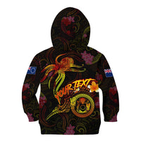 Cook Islands Kid Hoodie Octopus Plumeria Polynesian Tattoo