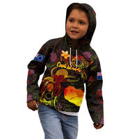 Cook Islands Kid Hoodie Octopus Plumeria Polynesian Tattoo