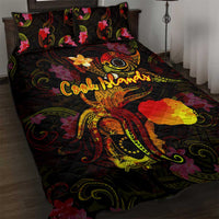 Cook Islands Quilt Bed Set Octopus Plumeria Polynesian Tattoo