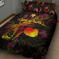Cook Islands Quilt Bed Set Octopus Plumeria Polynesian Tattoo