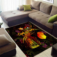 Nauru Area Rug Octopus Plumeria Polynesian Tattoo