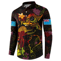 Tuvalu Button Sweatshirt Octopus Plumeria Polynesian Tattoo