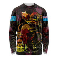 Tuvalu Long Sleeve Shirt Octopus Plumeria Polynesian Tattoo