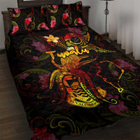 Tuvalu Quilt Bed Set Octopus Plumeria Polynesian Tattoo