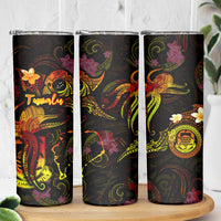 Tuvalu Skinny Tumbler Octopus Plumeria Polynesian Tattoo