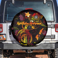 Northern Mariana Islands Spare Tire Cover Octopus Plumeria Polynesian Tattoo