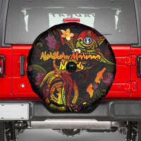 Northern Mariana Islands Spare Tire Cover Octopus Plumeria Polynesian Tattoo