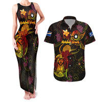 Marshall Islands Couples Matching Tank Maxi Dress and Hawaiian Shirt Octopus Plumeria Polynesian Tattoo