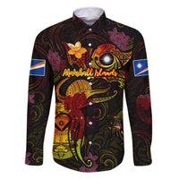 Marshall Islands Family Matching Off Shoulder Maxi Dress and Hawaiian Shirt Octopus Plumeria Polynesian Tattoo