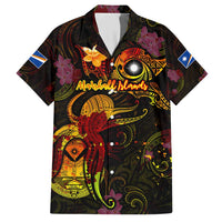 Marshall Islands Family Matching Short Sleeve Bodycon Dress and Hawaiian Shirt Octopus Plumeria Polynesian Tattoo