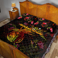 Marshall Islands Quilt Bed Set Octopus Plumeria Polynesian Tattoo