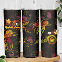 Marshall Islands Skinny Tumbler Octopus Plumeria Polynesian Tattoo