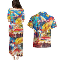 Custom The Philippines 126th Independence Anniversary Couples Matching Puletasi and Hawaiian Shirt Art Style DT02 - Polynesian Pride