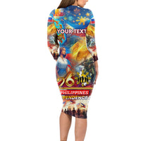 Custom The Philippines 126th Independence Anniversary Long Sleeve Bodycon Dress Art Style