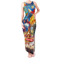 Custom The Philippines 126th Independence Anniversary Tank Maxi Dress Art Style DT02 Women Art - Polynesian Pride