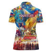Custom The Philippines 126th Independence Anniversary Women Polo Shirt Art Style