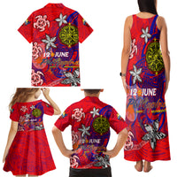 Personalized Philippines 12 June Independence Day Family Matching Tank Maxi Dress and Hawaiian Shirt Polynesian Turtle Plumeria