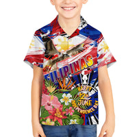 Personalized Philippines Independence Day Family Matching Off Shoulder Maxi Dress and Hawaiian Shirt Polynesia Filipinas Eagle Hibiscus