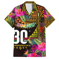 Personalised Vanuatu Independence Day 30 July Family Matching Long Sleeve Bodycon Dress and Hawaiian Shirt Hibiscus Polynesian Pattern DT02 Dad's Shirt - Short Sleeve Yellow - Polynesian Pride