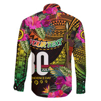 Personalised Vanuatu Independence Day 30 July Family Matching Long Sleeve Bodycon Dress and Hawaiian Shirt Hibiscus Polynesian Pattern DT02 - Polynesian Pride