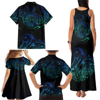 Sea Animal Polynesia Family Matching Tank Maxi Dress and Hawaiian Shirt Polynesian Pattern