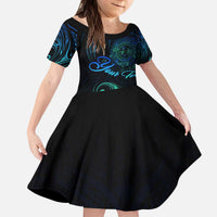 Sea Animal Polynesia Kid Short Sleeve Dress Polynesian Pattern