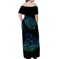 Sea Animal Polynesia Off Shoulder Maxi Dress Polynesian Pattern DT02 - Polynesian Pride