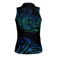 Sea Animal Polynesia Women Sleeveless Polo Shirt Polynesian Pattern DT02 - Polynesian Pride