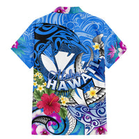 Aloha Hawaii Family Matching Mermaid Dress and Hawaiian Shirt Dolphins and Fish Hook Hibiscus DT02 - Polynesian Pride