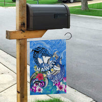 Aloha Hawaii Garden Flag Dolphins and Fish Hook Hibiscus