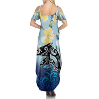 Mother And Baby Dolphins Family Matching Summer Maxi Dress and Hawaiian Shirt Hawaii Hibiscus
