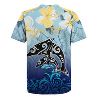 Mother And Baby Dolphins Rugby Jersey Hawaii Hibiscus