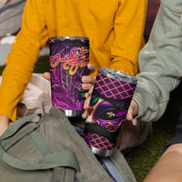 Happy Mardi Gras Tumbler Cup Mask Feather Colorfull