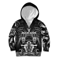 Personalized All Black Kid Hoodie New Zealand Rugby Mascot Maori