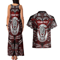 Personalized New Zealand Aotearoa Rugby Couples Matching Tank Maxi Dress and Hawaiian Shirt Maori Fern Tattoo Art DT02 - Polynesian Pride