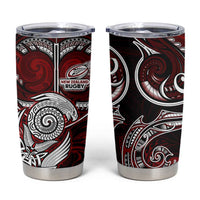 New Zealand Aotearoa Rugby Tumbler Cup Maori Fern Tattoo Art