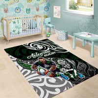 NZ Aotearoa Rugby Area Rug New Zealand Silver Fern