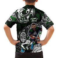 Personalized NZ Aotearoa Rugby Family Matching Off Shoulder Short Dress and Hawaiian Shirt New Zealand Silver Fern DT02 - Polynesian Pride