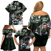 Personalized NZ Aotearoa Rugby Family Matching Off Shoulder Short Dress and Hawaiian Shirt New Zealand Silver Fern DT02 - Polynesian Pride