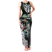 Personalized NZ Aotearoa Rugby Family Matching Tank Maxi Dress and Hawaiian Shirt New Zealand Silver Fern