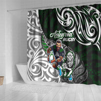 NZ Aotearoa Rugby Shower Curtain New Zealand Silver Fern