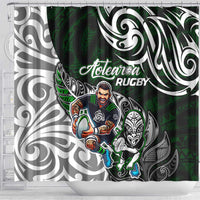 NZ Aotearoa Rugby Shower Curtain New Zealand Silver Fern