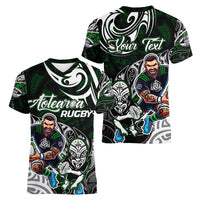 Personalized NZ Aotearoa Rugby Women V-Neck T-Shirt New Zealand Silver Fern